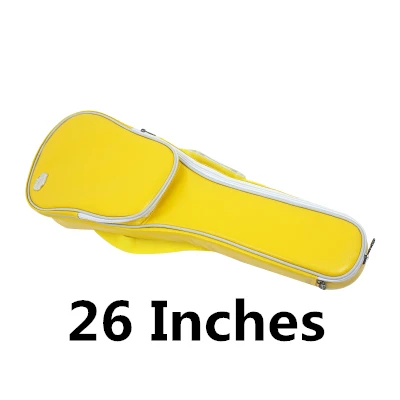 Yellow 26 Inches Миниатюрная гитара укулеле сумка чехол 21/23/26/28 дюймов прочный каркасный рюкзак сумка для переноски концерт Аксессуары для гитары искусственной кожи Водонепроницаемый гитары Запчасти - Цвет: Yellow 26 Inches