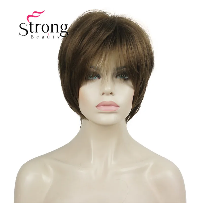 StrongBeauty короткий слоистый блондин Толстый Пушистый полный синтетический парик Тепло ОК