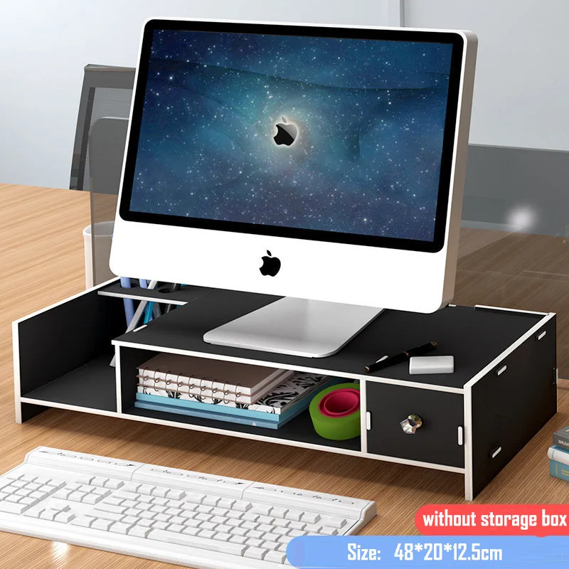 without storage box1 Компьютерный стол мониторы добавить высоту рамки компьютерная подставка настольная с хранения монитор база ноутбук стол ПК стол ноутбуки офис - Цвет: without storage box1