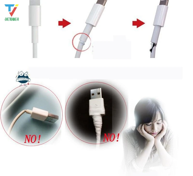 Протектор кабеля 500 шт./лот USB кабель для зарядки и передачи данных протектор
