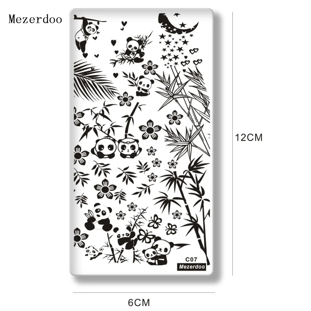 Пластина для маникюра шаблонные штампы пластин с геометрическим рисунком панды