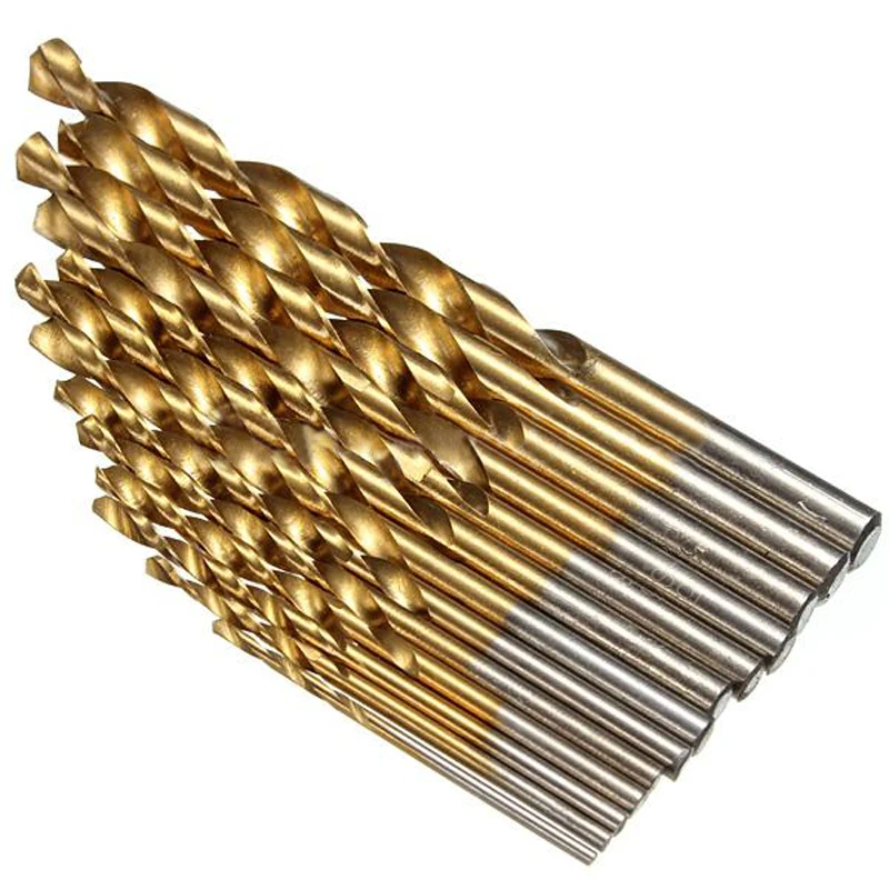 13pcs/set HSS Twist Drill Bit Set Titanium Coated Woodworking Wood Tools 1.5-6.5mm | Инструменты