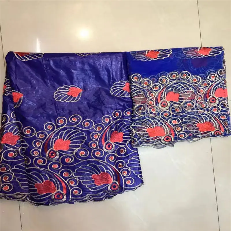 2017 New France BAZIN riche getzner fabric with Embroidery african lace Fabric 5+2yards free shipping Nigeria | Дом и сад