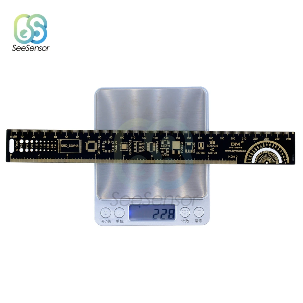 Линейка PCB 25 см 10 дюймов для электронных инженеров измерительный инструмент