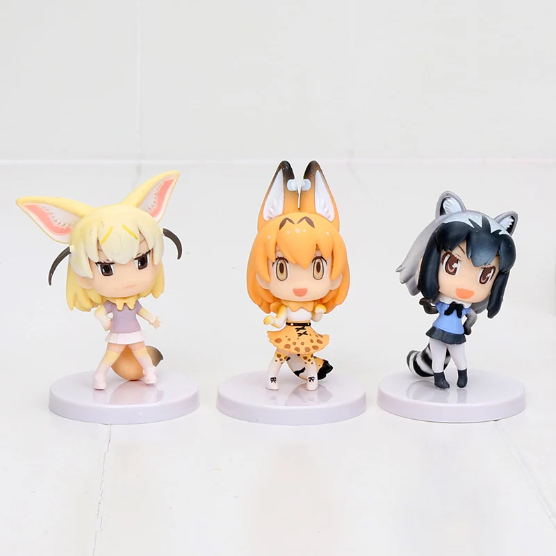 5 см 3 шт./компл. аниме Kemono Friends Fennec Serval Common из енота ПВХ фигурка игрушка | Игрушки и