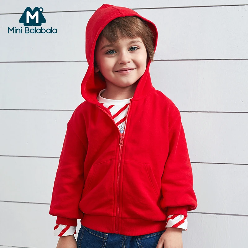 Повседневная куртка Mini balabalaBoys свободная хлопковая с капюшоном для маленьких