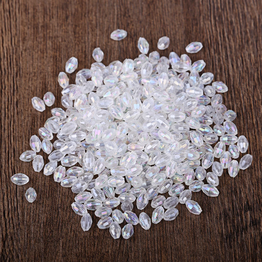 450 шт акриловый бисер овальная форма Пластиковые прозрачные цветные бусины для DIY