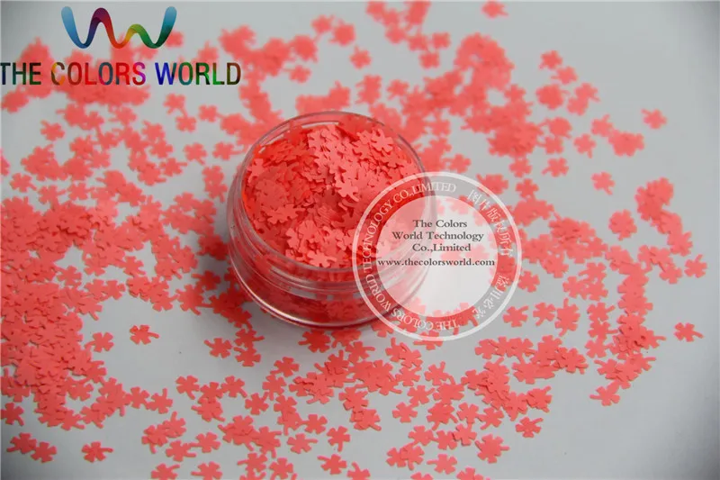 CN-H Solvent Resistant Neon Pink Red Color Four-leaf Clover Shamro Shape Glitter for Nail Polish and DIY decoration 1Pack =50g | Красота и