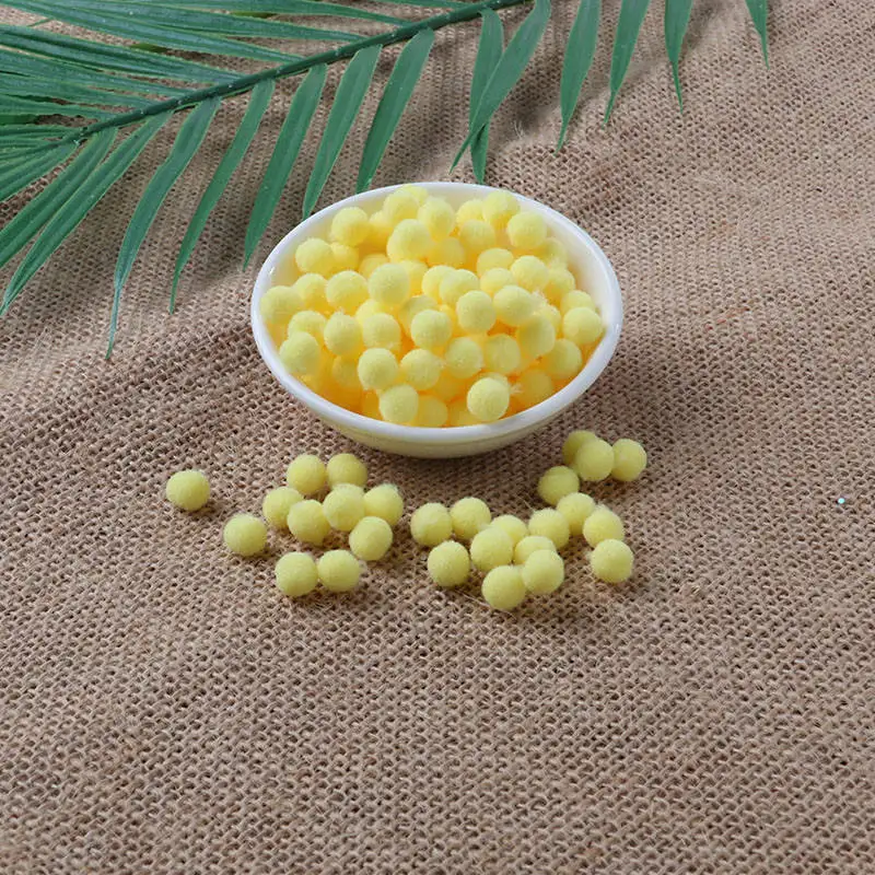 Issequins 8 мм 10 мм помпон мягкий пушистый помпон плюшевый поделки DIY помпоны шар пушистый ручной работы Домашний Декор швейные принадлежности - Цвет: 35 Light Yellow