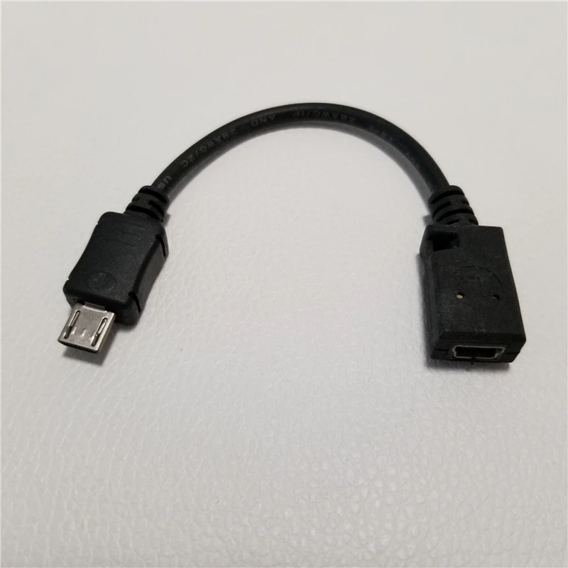 

Micro USB Male to Mini USB Female USB Adapter Data Computer Cable Black 10cm