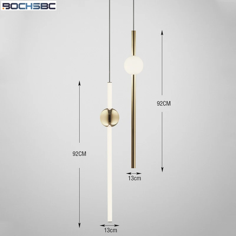 BOCHSBC Современный Креативный дизайн горизонтальный кулон свет для спальни
