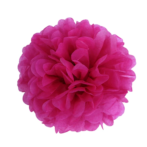 fuchsia 6 шт " /15 см декоративные ткани Бумага помпоны в виде цветов Свадебные украшения дома, хороший подарок на день рождения, для праздника вечерние поставки - Цвет: fuchsia