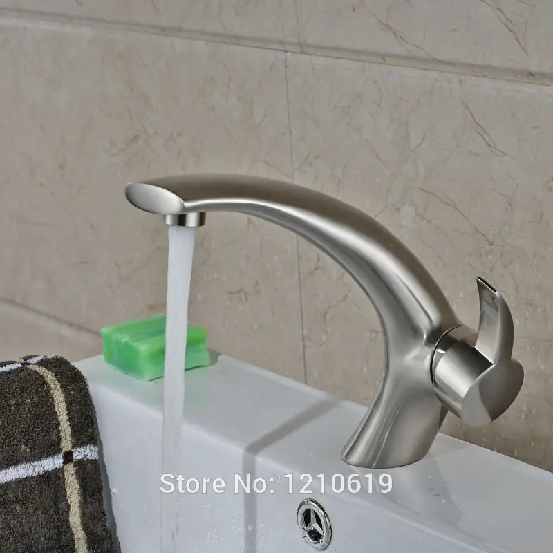 Uythner новый смеситель для раковины ванной комнаты с матовым никелем дугообразный