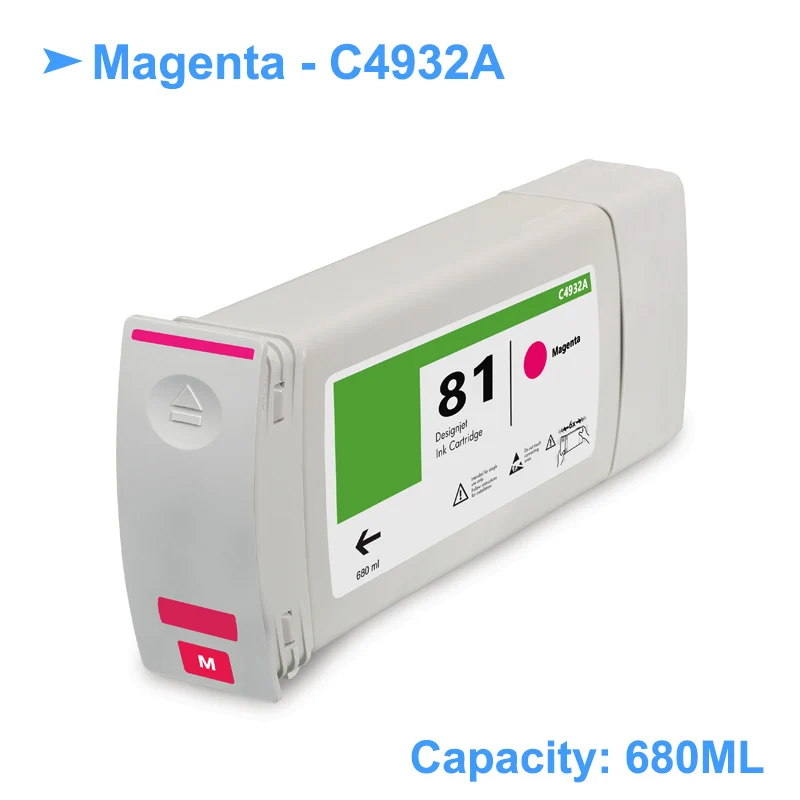 [Третьи вечерние бренды] для hp 81 сменный картридж для hp DesignJet 5000 5500 5000ps 5500ps принтер C4930A C4931A 680 мл/уп - Цвет: 1PC HP81 - M