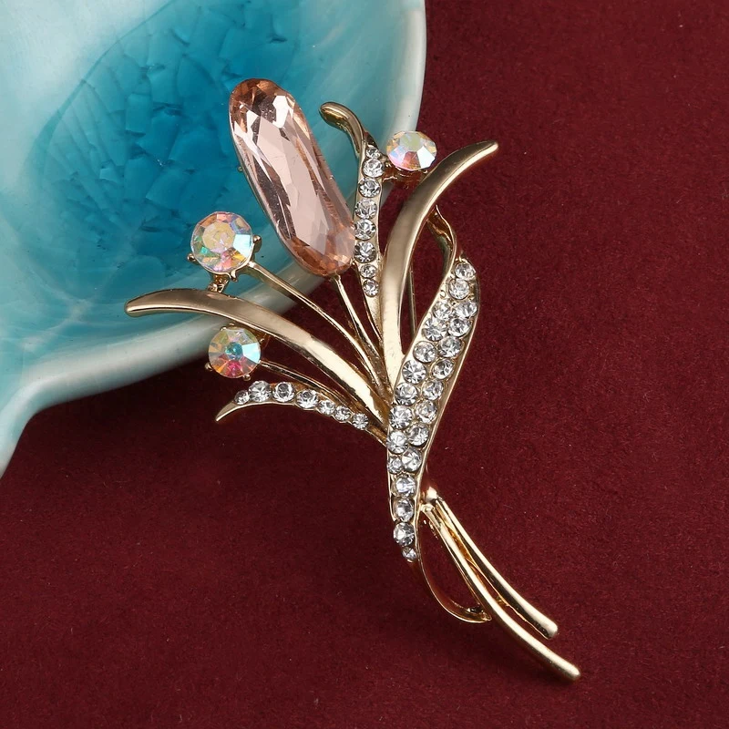 Модные стразы брошь цвета шампанского булавка для женщин Свадебные вечерние