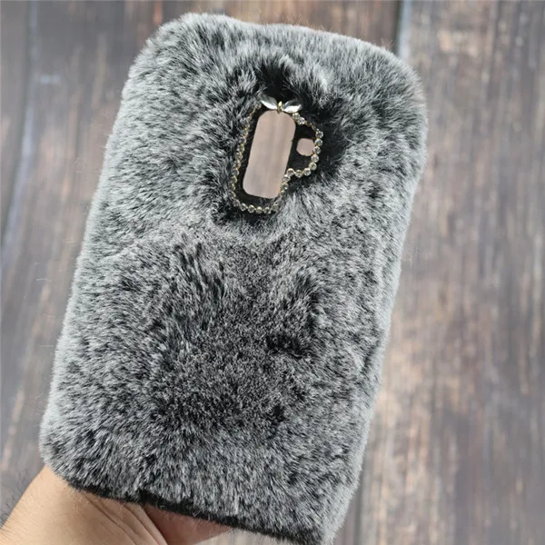 3D Блестящий теплый пушистый меховой Чехол-Кролик для Xiao mi Red mi note 5 6 pro Чехол Xio mi A2 6X CC9E CC9 9T A3 Lite mi 9 8 LITE SE чехол - Цвет: gray