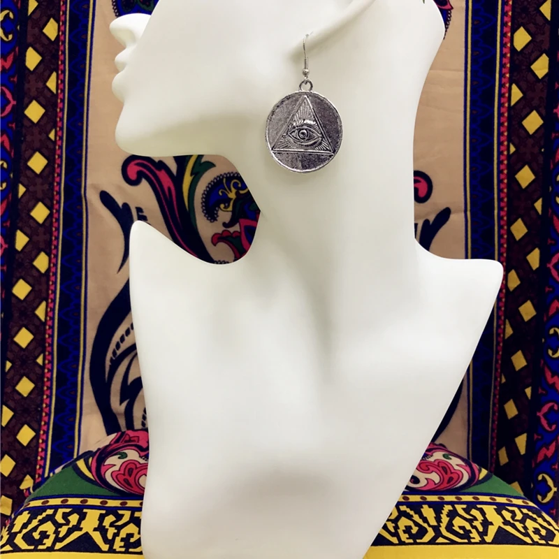 Jhumki цыганские индийские женские ювелирные изделия бычий глаз тайские серебряные индуистские солнечные хиппи племенные Винтажные висячие серьги афганский бычий глаз подарок