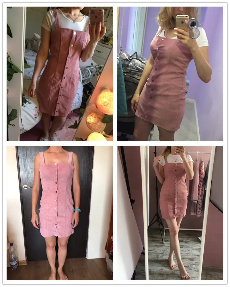 Dotfashion/однотонное платье на пуговицах и ремешках, летнее платье-футляр без рукавов, платье-сарафан, женское розовое тонкое короткое платье в консервативном стиле