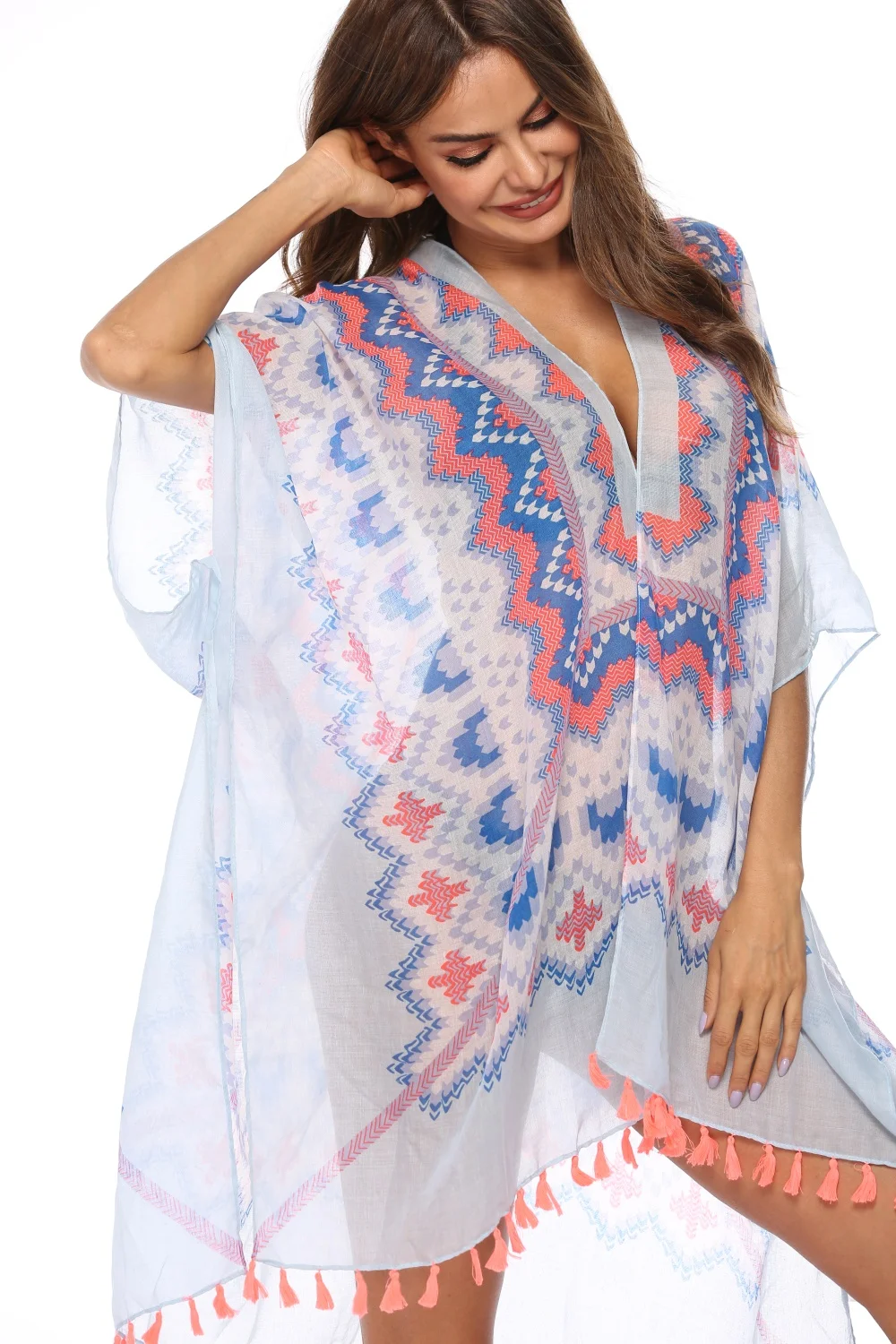 Бесплатная доставка новинка 2019 женское кимоно винтажное цветочное Пляжное