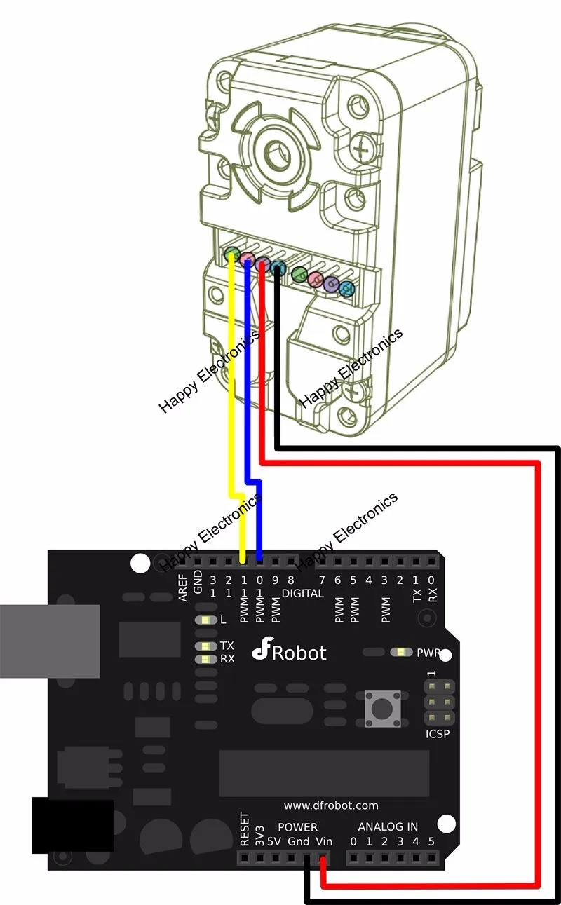 Южная Корея Dongbu HerkuleX DRS-0101 Смарт Цифровой сервопривод, Угольная щетка сердечник двигатель постоянного тока 12 кг 320 градусов 7,4 В для роботов и т. Д