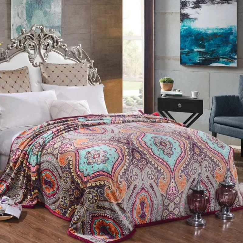 Винтажные теплый плюш мягкой искусственной норки фланелевое одеяло бросает