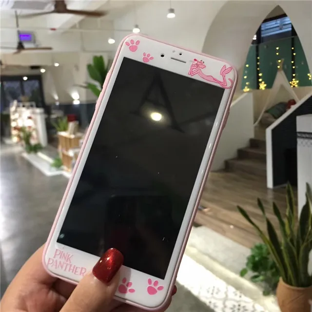 Розовая пантера цельный протектор экрана для iphone 6 6s 7 8 Plus закаленное стекло 3D 9H