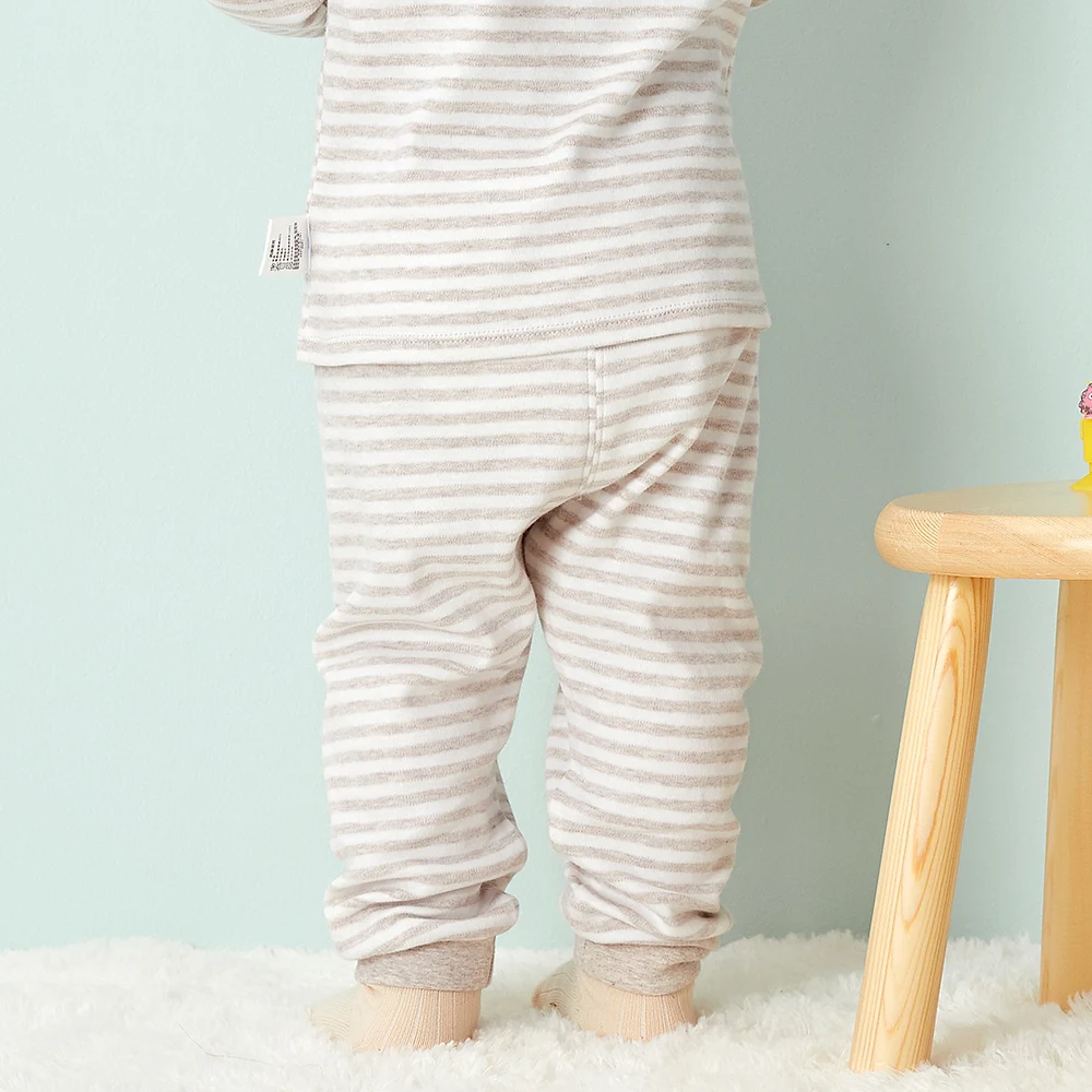 Balabala Infant Baby Soft Cotton Striped Joggers Pull-on Pants Newborn Girls Boys Bottom Harem PP Trousers Elastic |