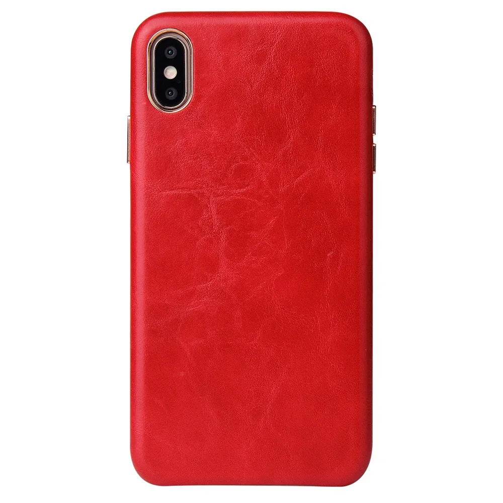 Red Eqvvol Роскошный кожаный чехол для iPhone 8, 7 Plus, 6, 6 s, однотонная цветная крышка для iPhone X, XS MAX, XR, мягкий чехол с краями, жесткий чехол из поликарбоната - Цвет: Red