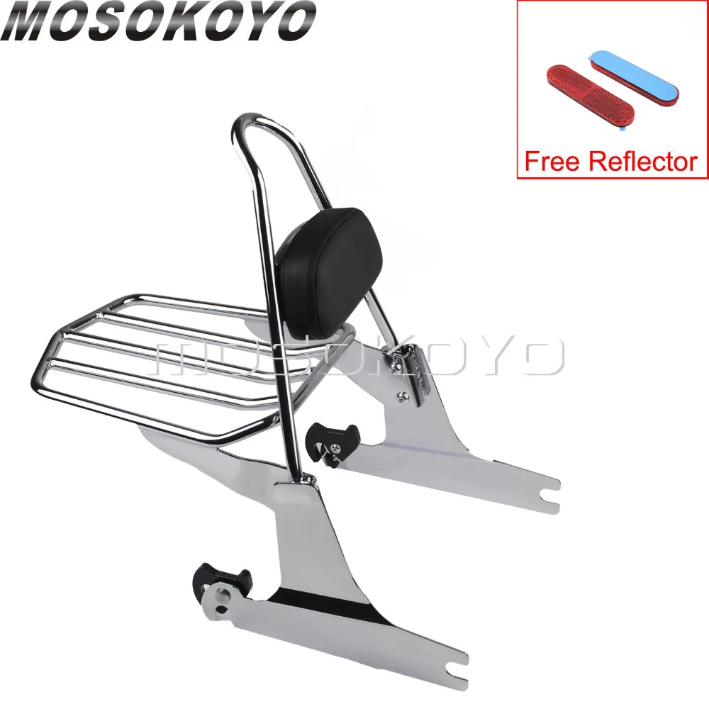 

Detachable Sissy Bar Luggage Rack Carrier Backrest Pad for Harley Softail FLSTF Fat Boy FXST FXSTB FLSTSB Springer FXSTS 06-19