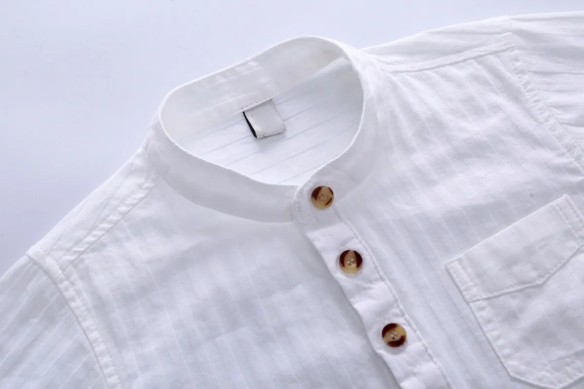 Spring Summer Children Baby Toddler Boy Cotton Short Sleeve White Tee Shirts Baby Stripe Blouse Kid Korean Top Shirts