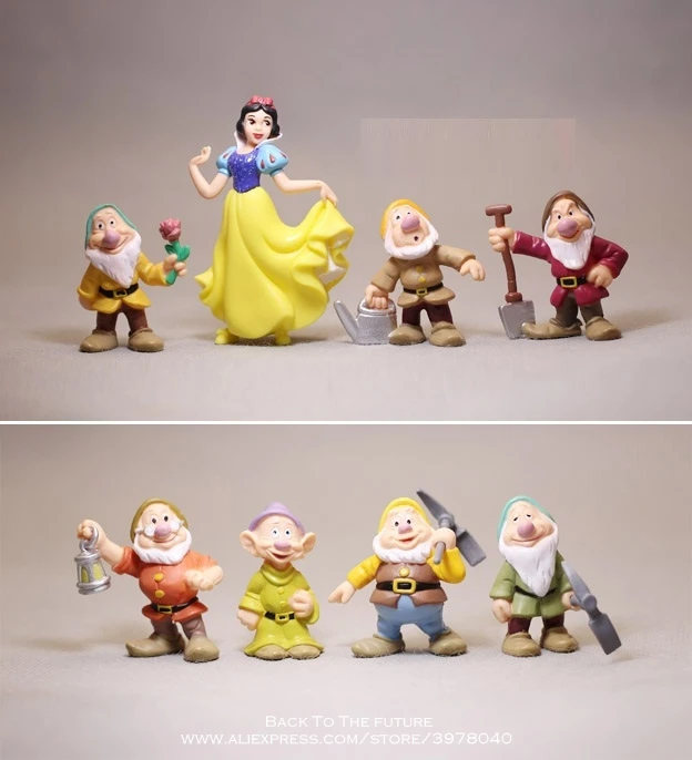 Disney 8 шт./компл. Белоснежка и семь гномов фигурку Модель Аниме мини украшения ПВХ Коллекционная Статуэтка игрушка модель подарок