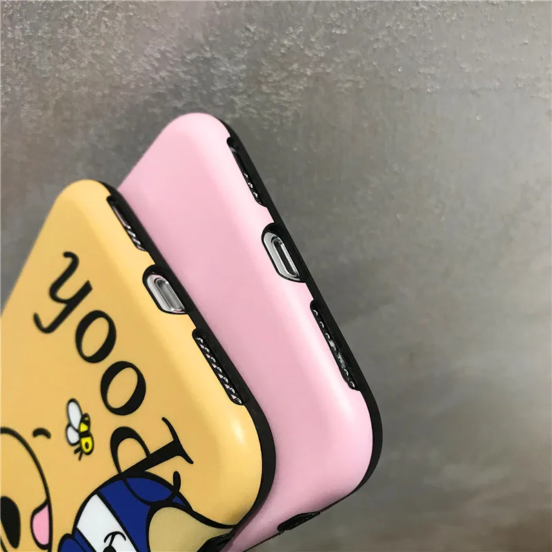 Супер милый мультяшный медведь поросенок мягкая оболочка IMD розовый желтый чехол