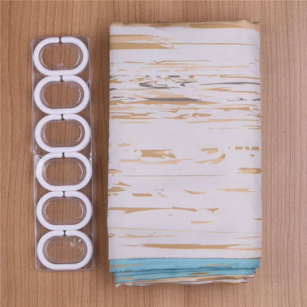 Полиэфирная водонепроницаемая занавеска для душа деревенская деревянная