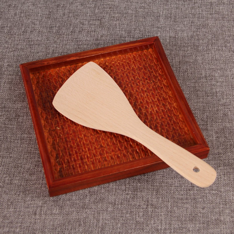 Твердая антипригарная деревянная ложка для риса безвосковая простая и