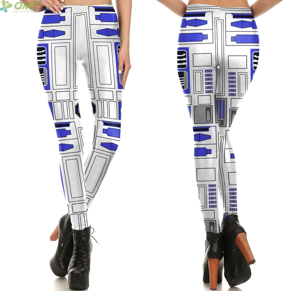 Принт из фильма Звездные войны Косплэй Повседневное брюк R2D2 робот панк Для
