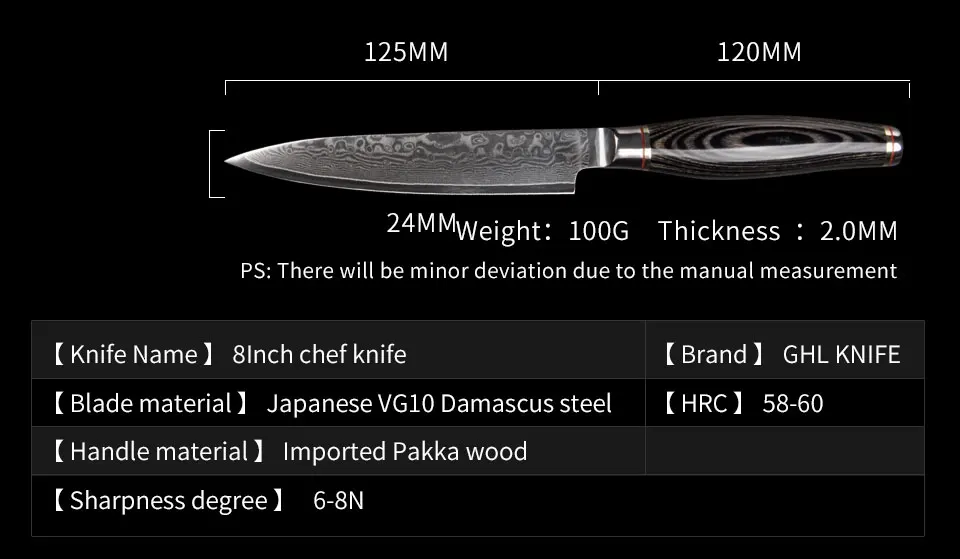 Oussirro нож 8 дюймов Набор ножей поварской нож cuchillo cocina японский Фруктовый нож дамасская сталь facas artesanais