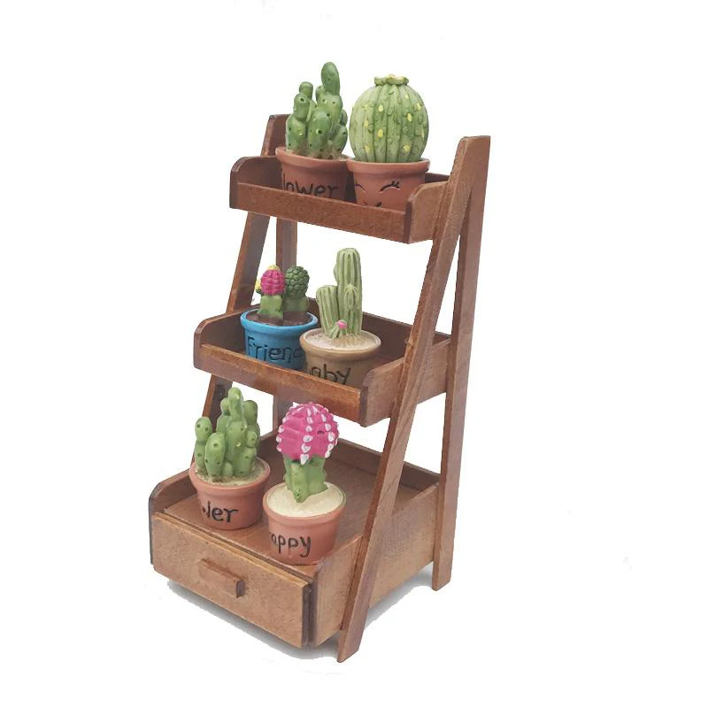 

G07-X116 children baby gift Toy 1:12 Dollhouse mini Furniture Miniature rement Doll accessories Three-shelf racks 1pcs