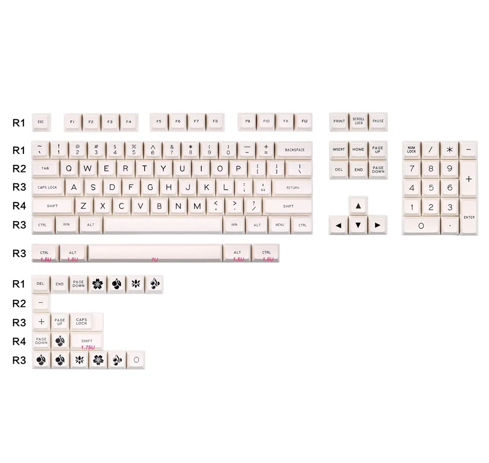 SA BOW MAXKEY лук SA keycap Doubleshot ABS 129 клавиш для Механическая клавиатура cherry mx - Цвет: SA BOW