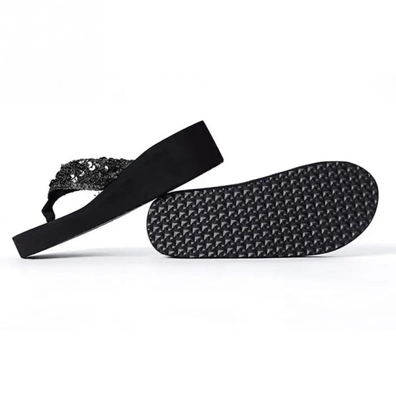 Женские шлепанцы на платформе летние сандалии танкетке повседневная обувь