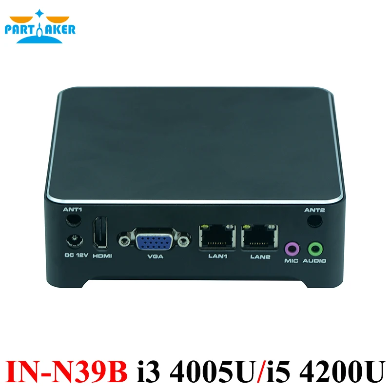 Partaker Mini PC 2 Lan Barebone Mini PC Nuc Nettop Desktop Computer with OEM i3 4005u i5 4200u Core Processor