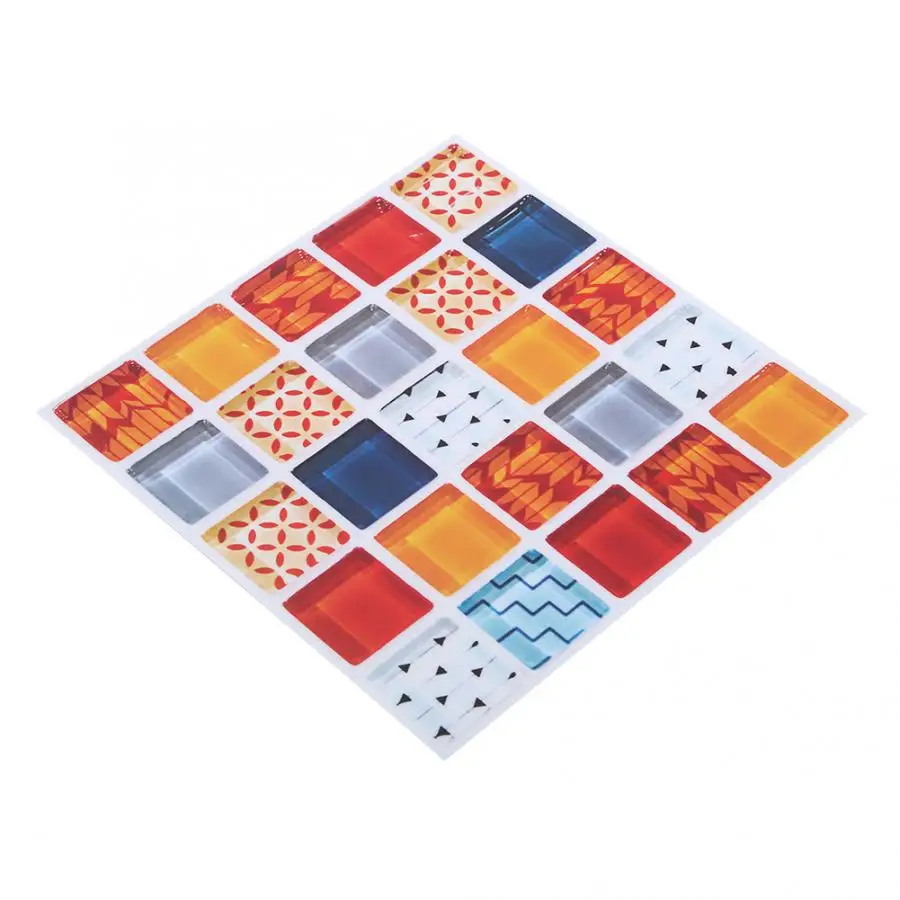 6 шт. многоцветные 3D наклейки на стену самоклеющиеся для ванной комнаты кухни