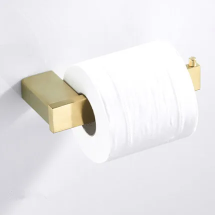 paper holder Набор аксессуаров для ванной комнаты, вешалка для полотенец, угловая полка, держатель для бумаги, кухонный смеситель, смеситель для раковины, кран, причесанный матовый золотой набор для ванной комнаты - Цвет: paper holder