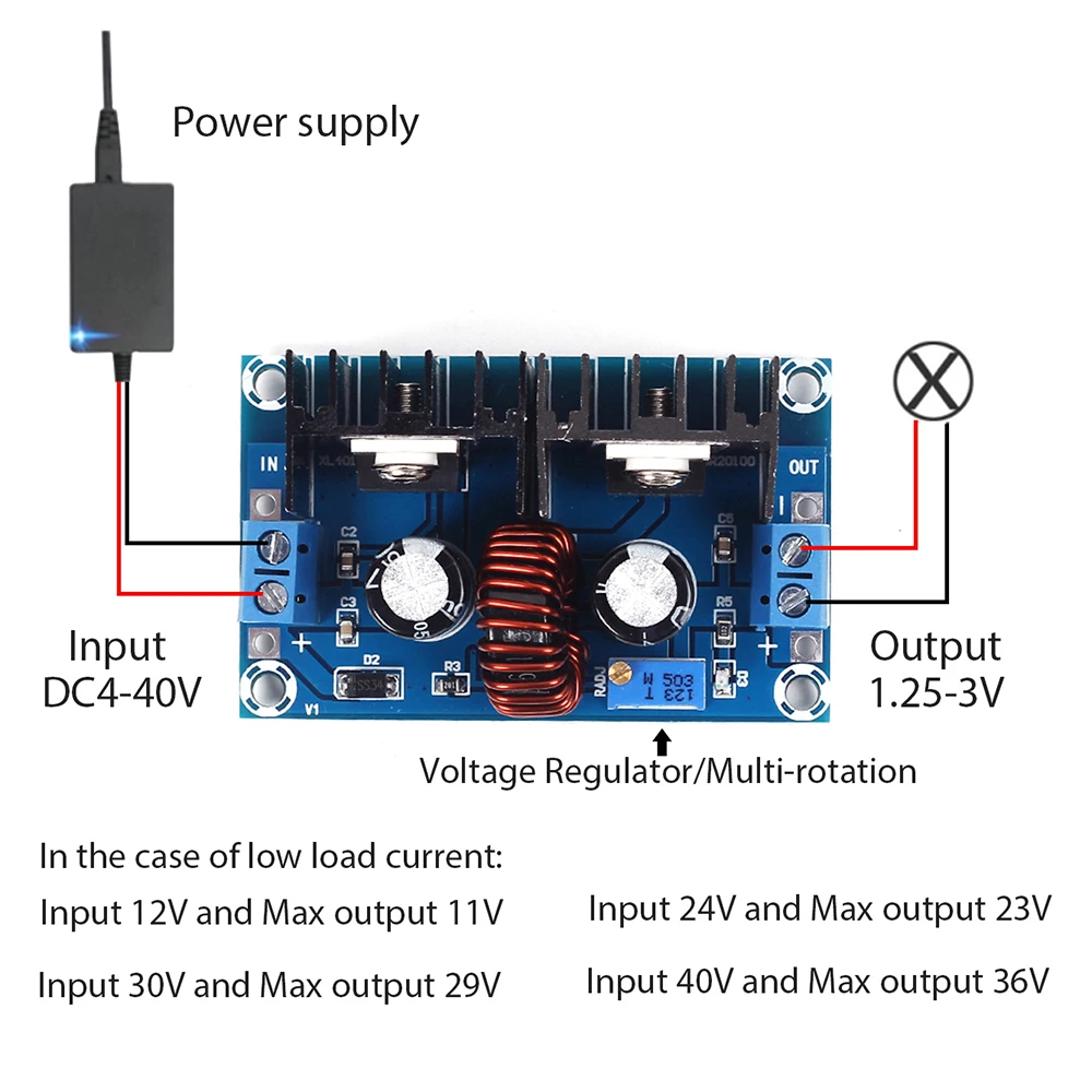 Регулируемый понижающий преобразователь напряжения 4 в 40 В до 1 25 36 в|Интегральные