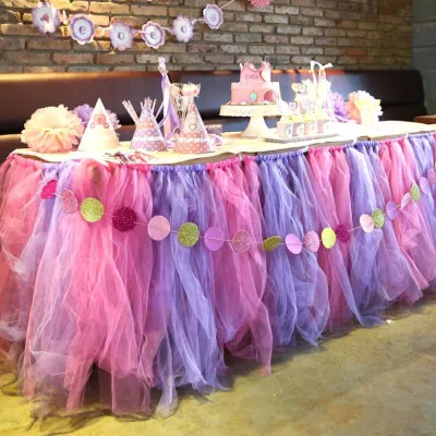 Модная газовая юбка для стола свадебные украшения дня рождения детские в виде