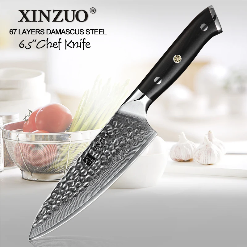 XINZUO 6," дюймовый нож шеф-повара 67 слоев японской дамасской стали кухонный нож абсолютно нож для очистки овощей/фруктов с ручкой из черного дерева