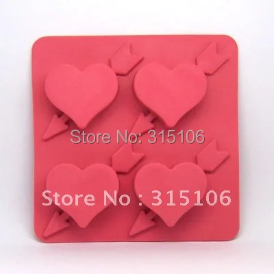 Free shipping Silicone Beautiful Lover Heart Party Ice Trays Jelly Chocolate Mold Silicon 10pcs/lot |