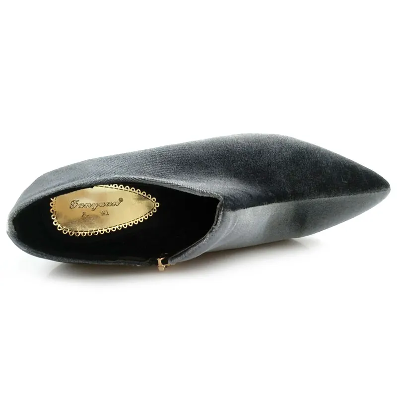 Туфли лодочки вечерние молнии искусственная замша заостренный носок высокий