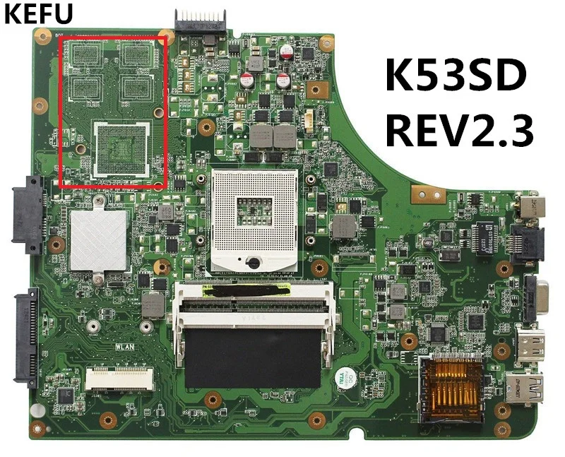 Материнская плата KEFU для ноутбука Asus A53E A53S K53E K53S K53SD материнская HM65 Rev: 2 3 USB3.0 100%