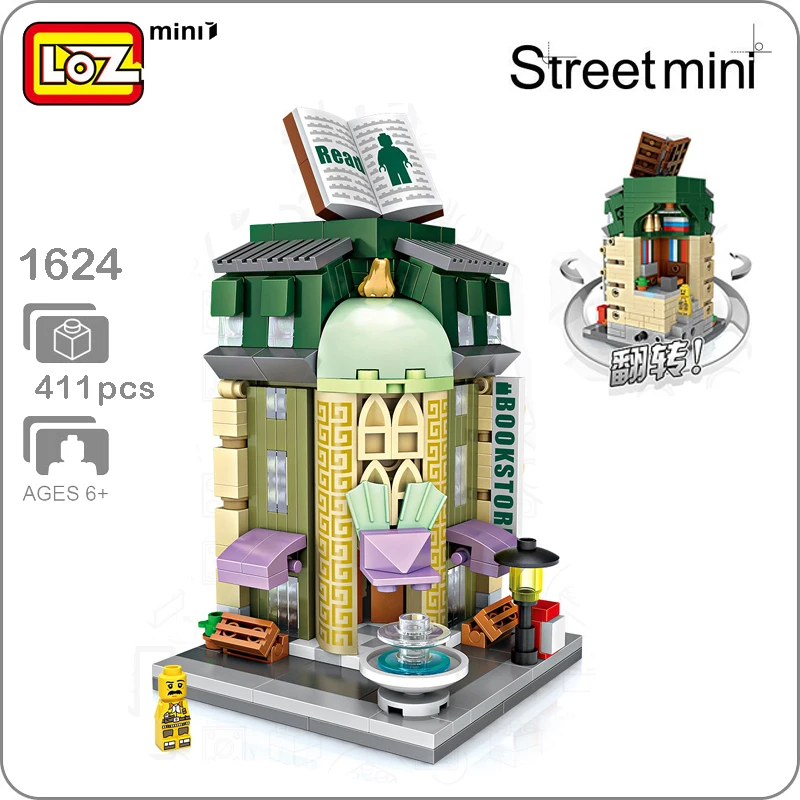 LOZ City Street книжный магазин библиотека музыкальное искусство торт десертный