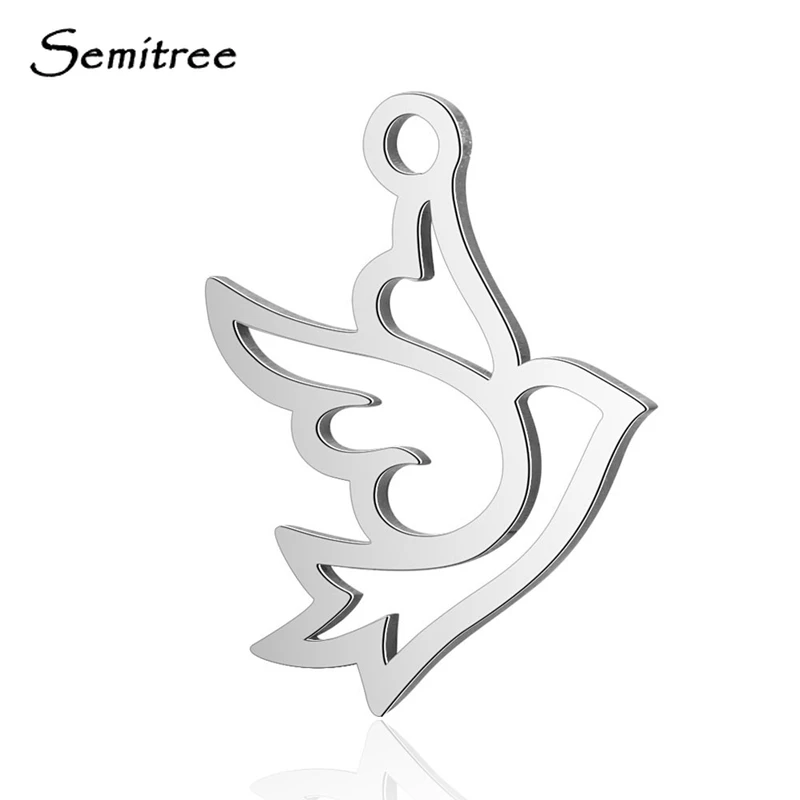 Semitree 10 шт. из нержавеющей стали милые крылья животные птица шармы Ожерелье